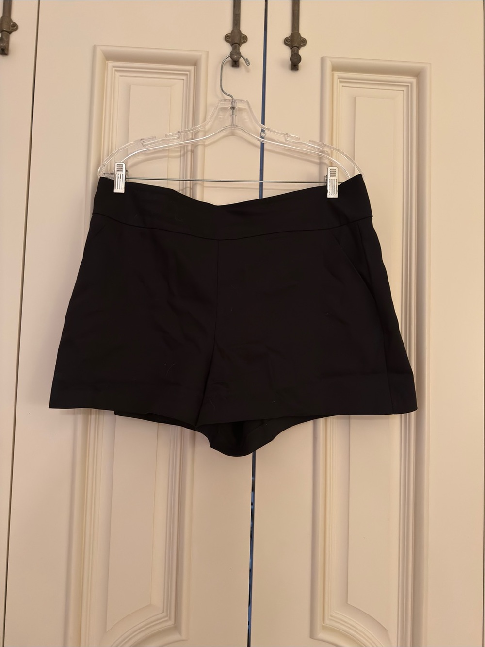 Alice + Olivia Black High-Waist Stretch Shorts